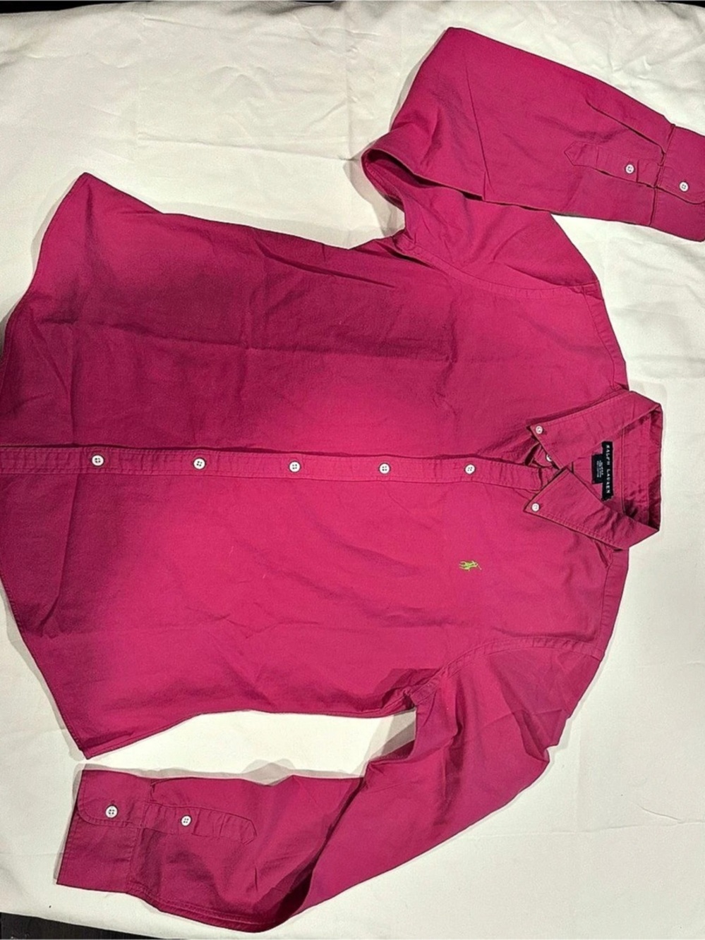 Ralph Lauren Slim Fit Cotton Button-Down Shirt Pink Medium